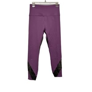 Soulgani Active Leggings Lilac Purple with Camo Detail. Size Small